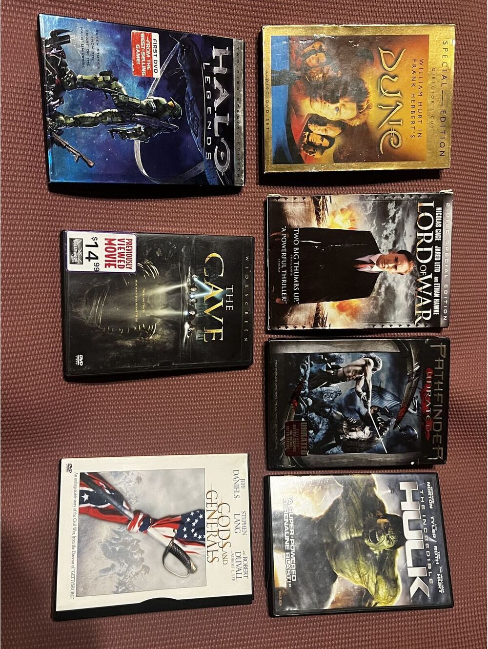 Mixed Lot of 7 DVD Movies and TV Series Including Halo, Dune, The Game, Lord of